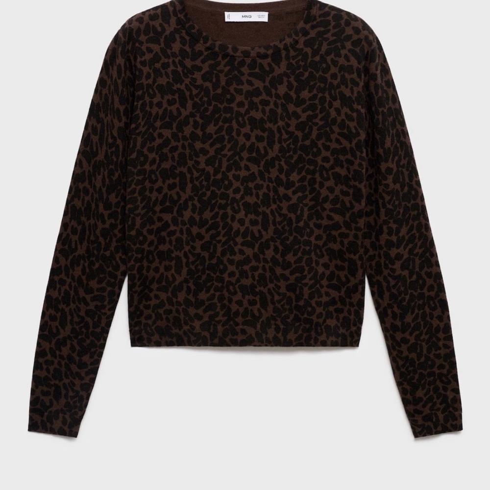 Mango Chocolate Leopard Print Long Sleeve Top